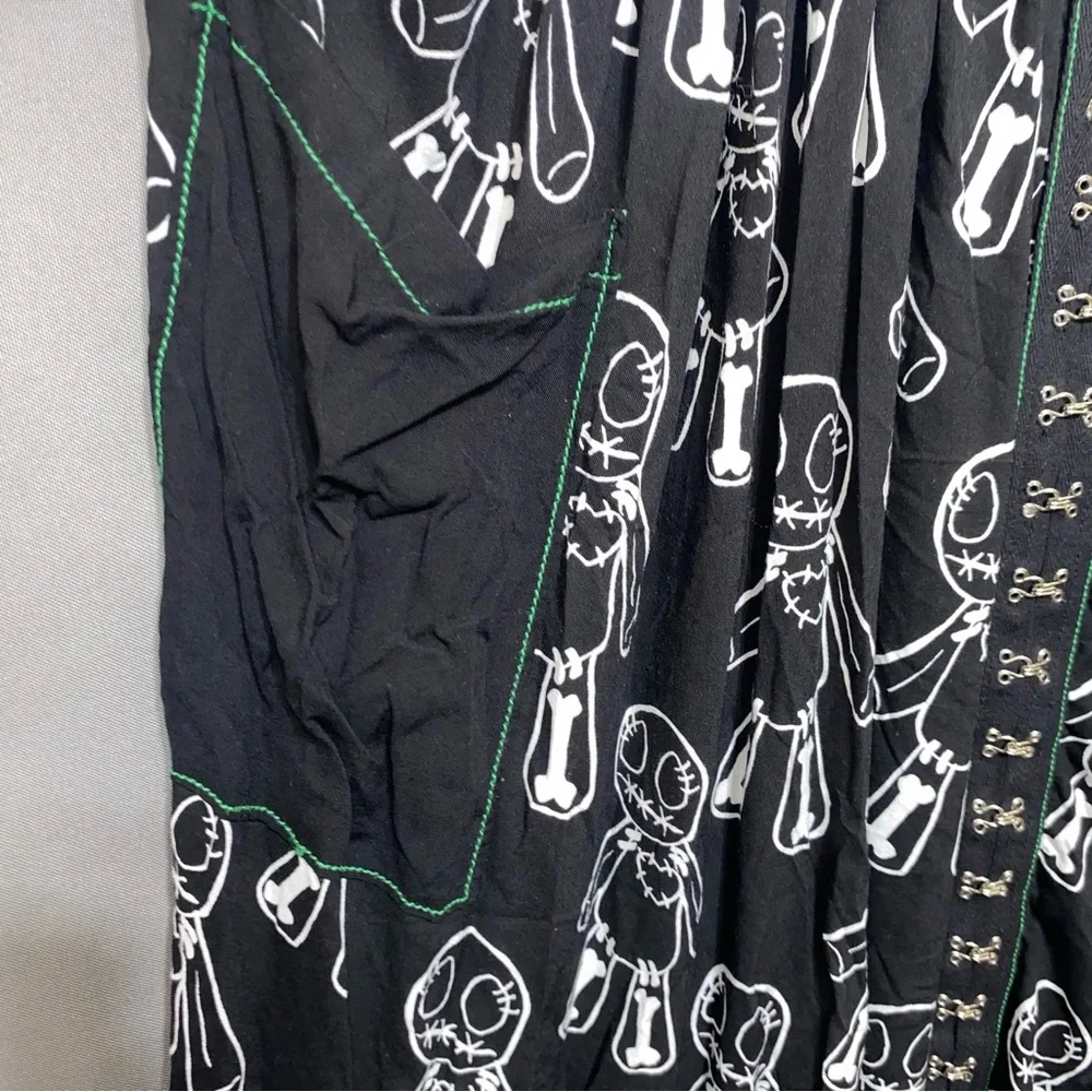 Hell Bunny Voodoo Doll Midi Dress Black and White Women's Dress - Picture 11 of 13